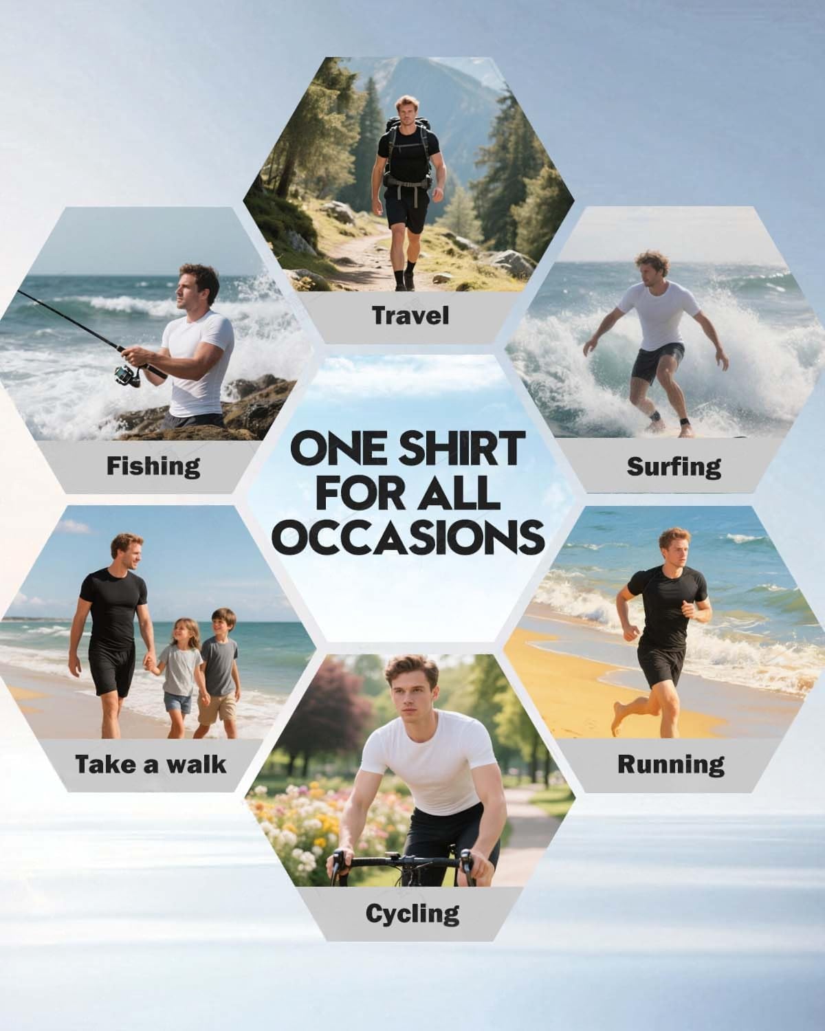 5 Pack Men's Compression Shirts Short Sleeve Cool-Dry Workout Rash Guard Athletic Base Layer Undershirts for Gym - Image 7