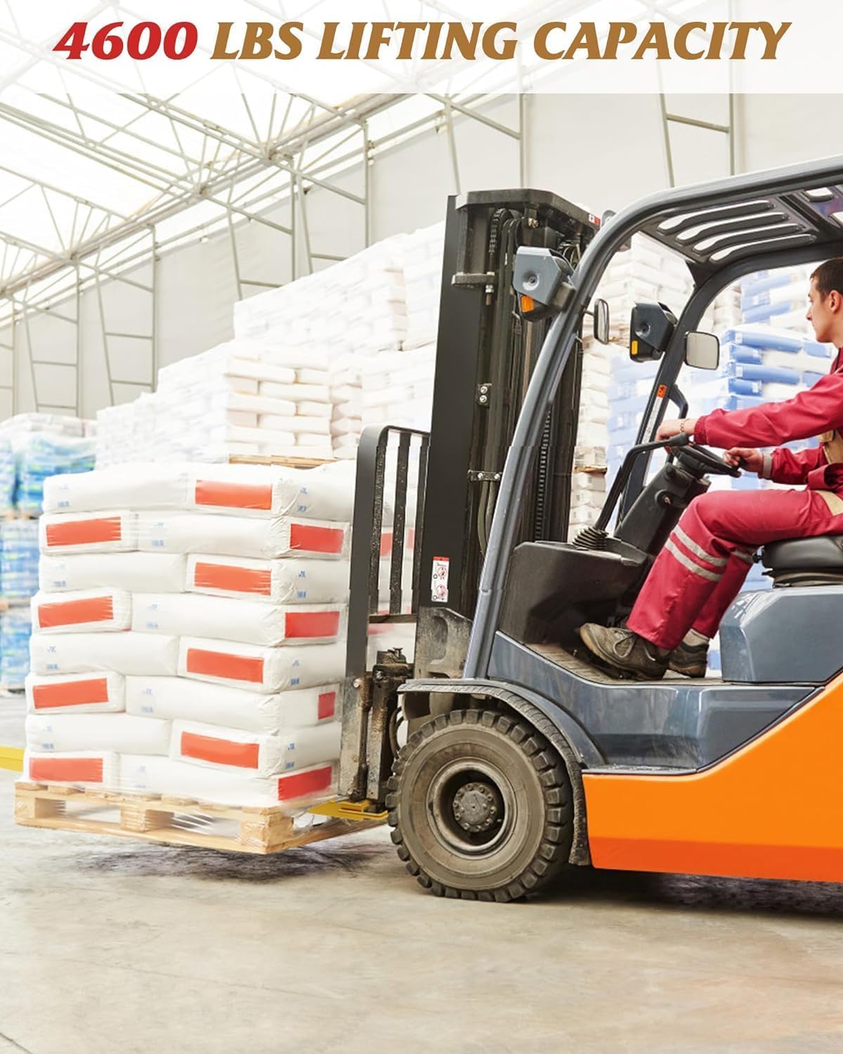 Pallet Forklift Extensions, 60" Fork Extensions 4.5" Width, Heavy Duty Fork Extensions for Forklifts, 1 Pair Forklift Extensions for Forklift Truck,Red