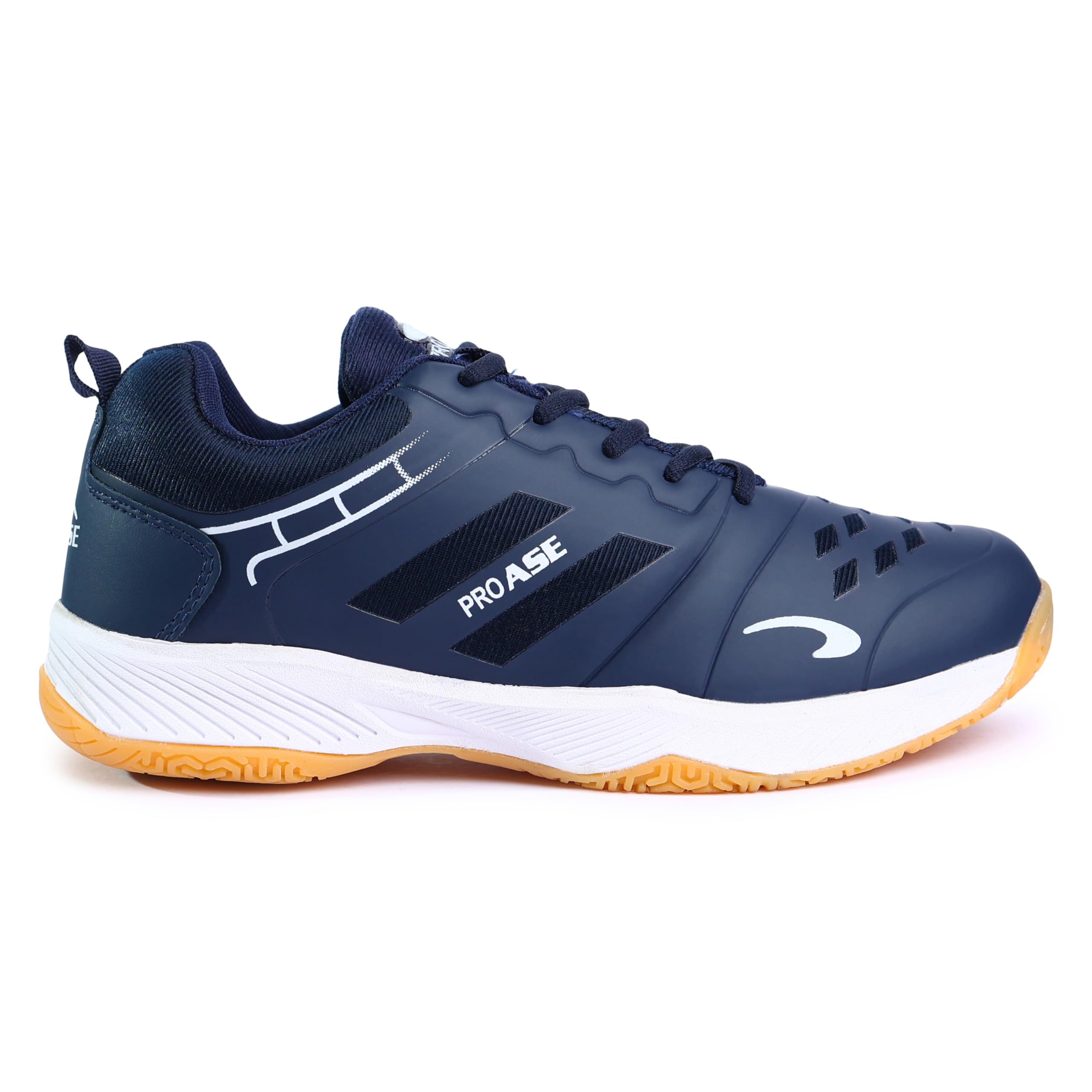 PRO ASE Professional High-Performance Court Shoe With Non-Marking Outsole, Enhanced Cushioning For Badminton, Table Tennis, Volleyball, Squash And Tennis Shoes, Breathable mash for sweat absorbtion,black/white/blue (B0D84482TM) Amazon Price History, Amazon Price Tracker