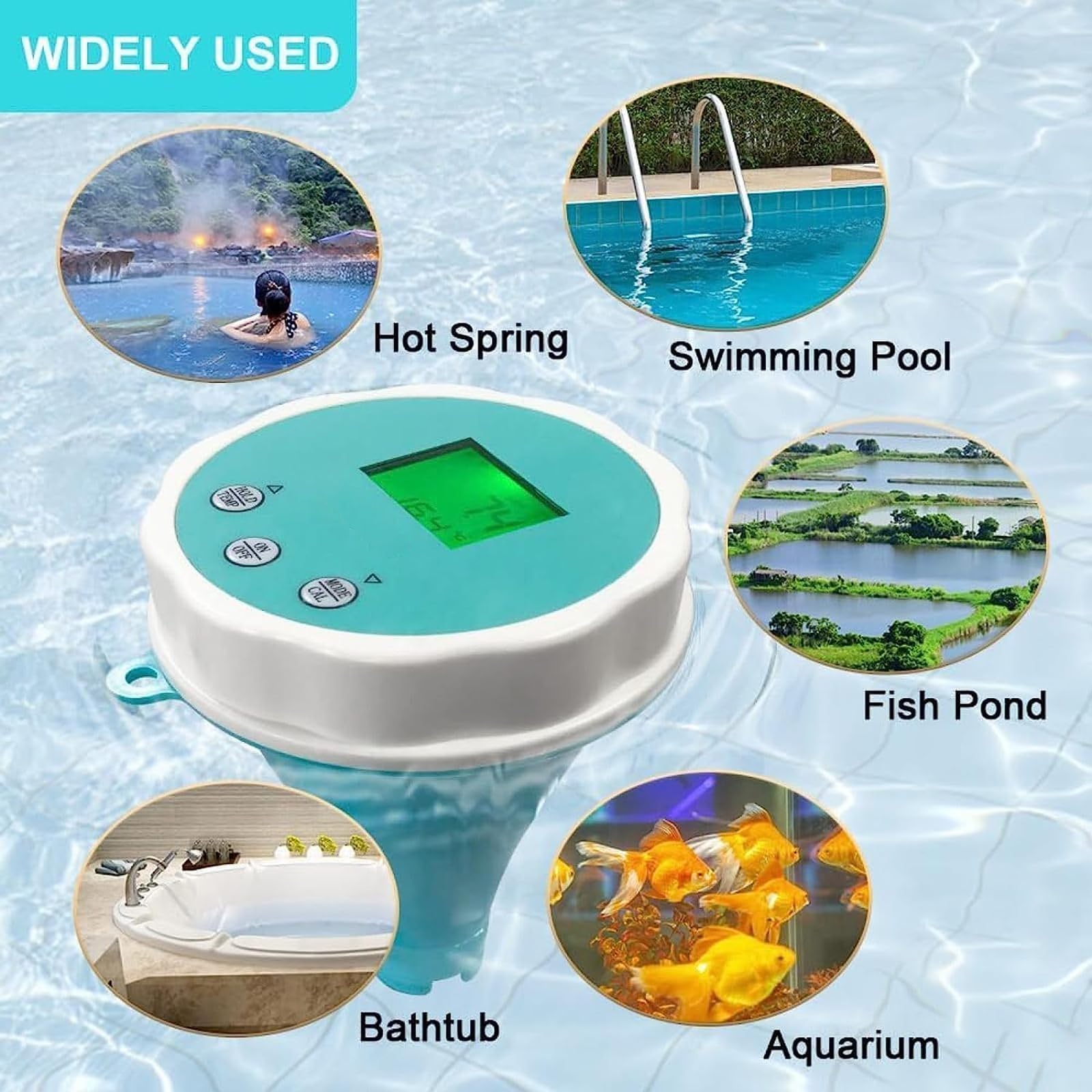 Probador Digital De Agua para Piscinas 6 En 1, Probador De Cloro PH, Control De Aplicaciones, Almacenamiento E Intercambio Automático De Datos, Sonda De Precisión, Prueba Rápida