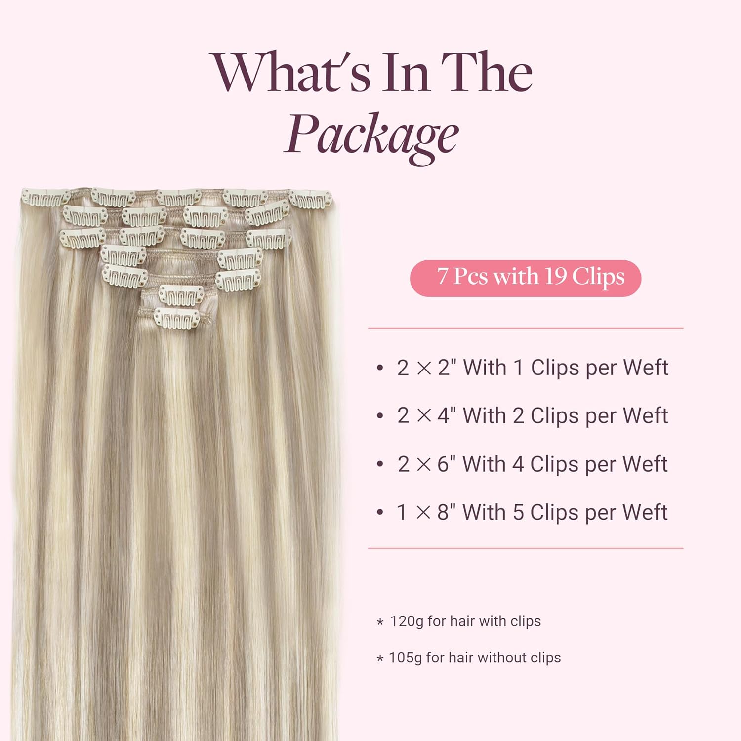 GOO GOO Clip in Hair Extensions Real Human Hair, Remy Human Hair Extensions Clip ins for Women, Natural Human Hair, 14inch 120g 7 Pcs, #18F/60A Balayage Light Wheat Platinum Blonde thumbnail