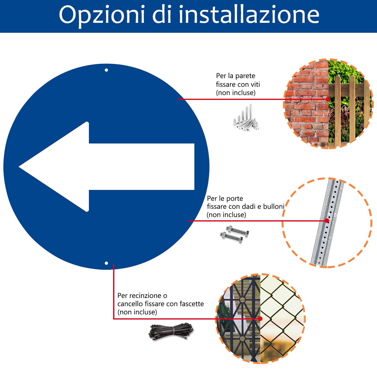 2 pezzi di segnaletica a freccia per scopi direzionali Φ30cm (Verde - Freccia, 30 * 30cm)