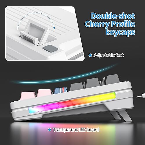 Miniatura 2 de Teclado mecánico montado en la junta del 75 % intercambiable en caliente, teclado mecánico TKL con cable de 87 teclas, retroiluminación RGB, teclado