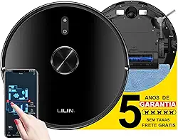 LILIN Robô aspirador de pó X6 com navegação LIDAR, 110/220V Bivolt, Aspirador e esfregão 3 em 1, Conexão WiFi, Salve vários mapas, Recarga automática e retoma a limpeza, Fronteira Virtua, Do Brasi