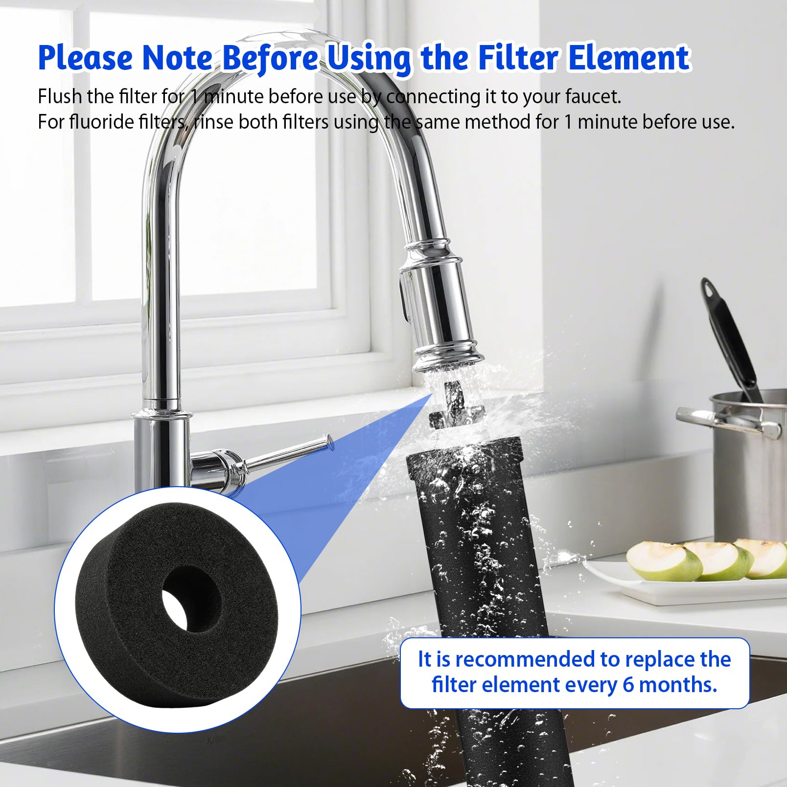 Schwerkraft Wasserfiltersystem 11L Edelstahl, 6-Stufige Wasserfilterung | Tisch Wasserfilter ohne Strom mit 4 Filterelementen, Wasserhahn und Wasserstandsanzeige, Trinkwasserfilter für Camping