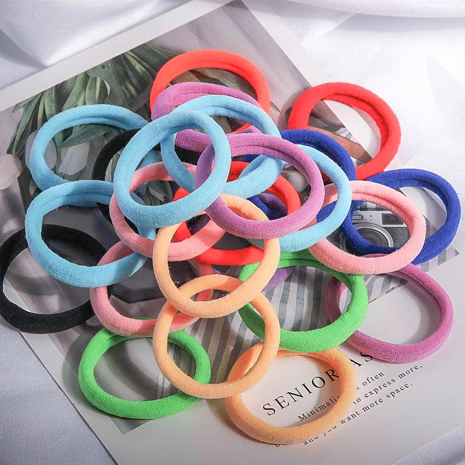 Miniatura 4 de Paquete de 100 ligas para el cabello grueso y fino, no daña el cabello, elásticos y soportes para cola de caballo, bandas elásticas fuertes