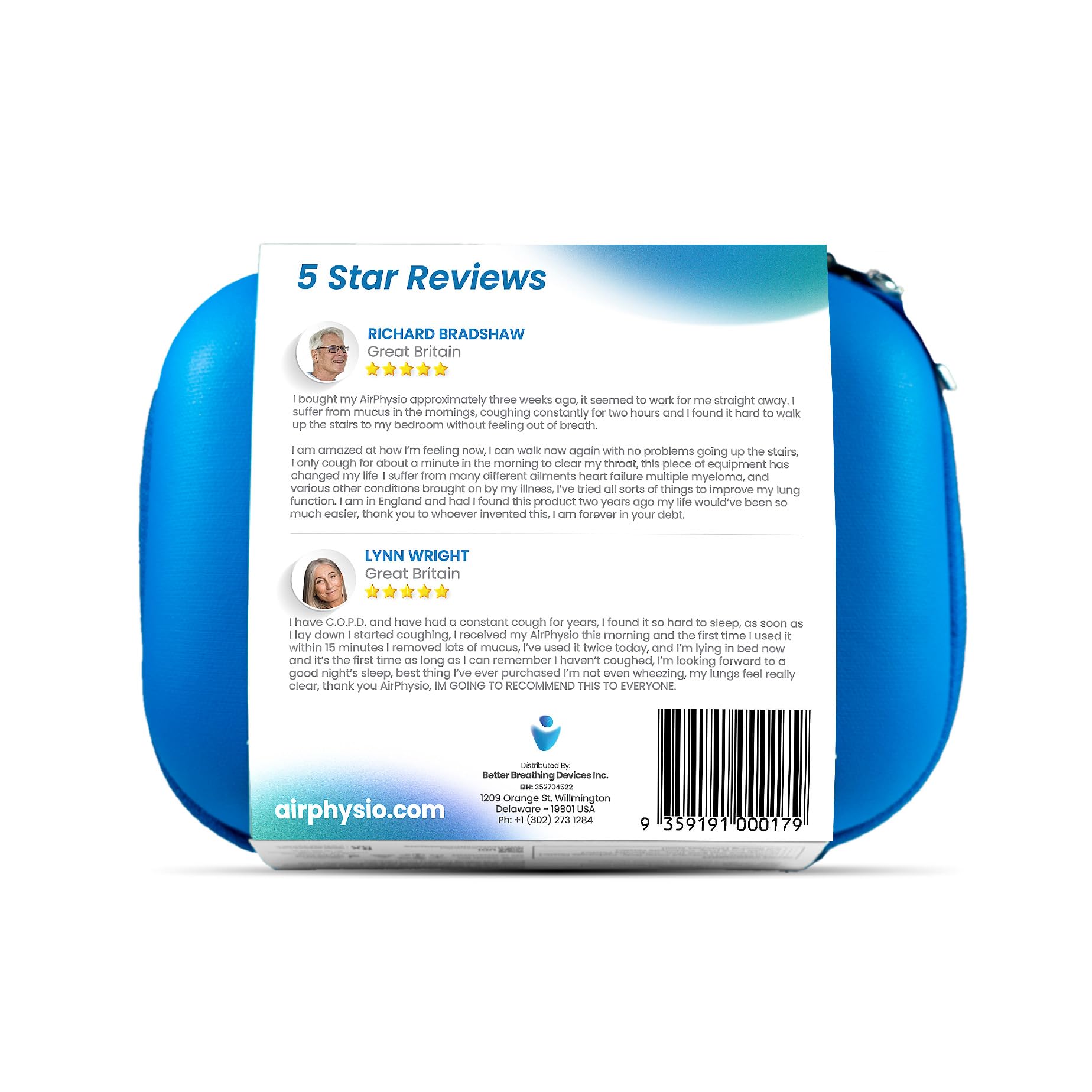 AirPhysio Housse de Protection pour appareils respiratoires. Étui Uniquement avec Sac Souple Inclus., Bleu Ciel