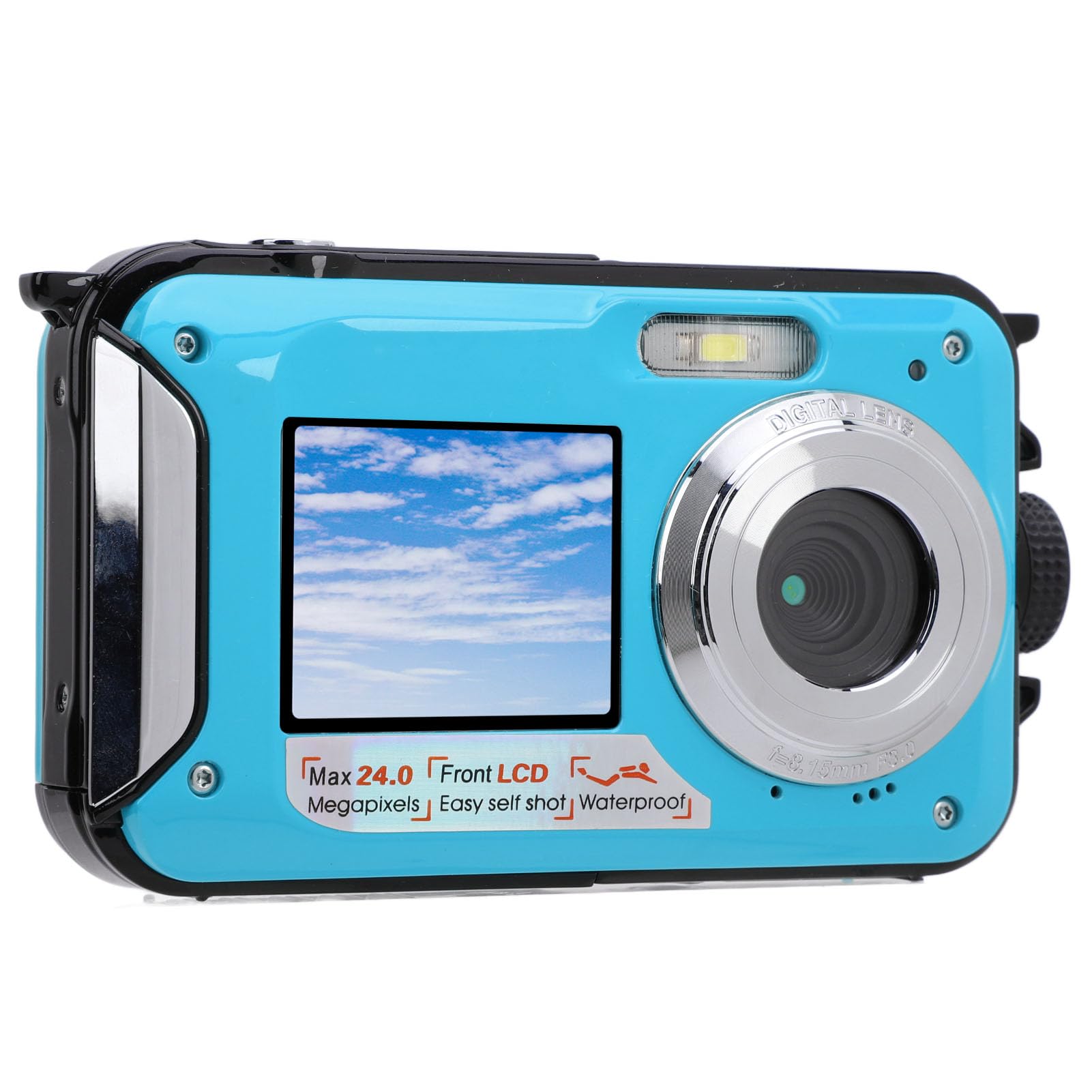 2.7K Underwater Camera, Waterproof Digital Camera Full HD 2.7K 48MP 16X Zoom Under Water Camera 11FT Water Resistant Compact Digital Camera for Snorkeling Diving (Blue)