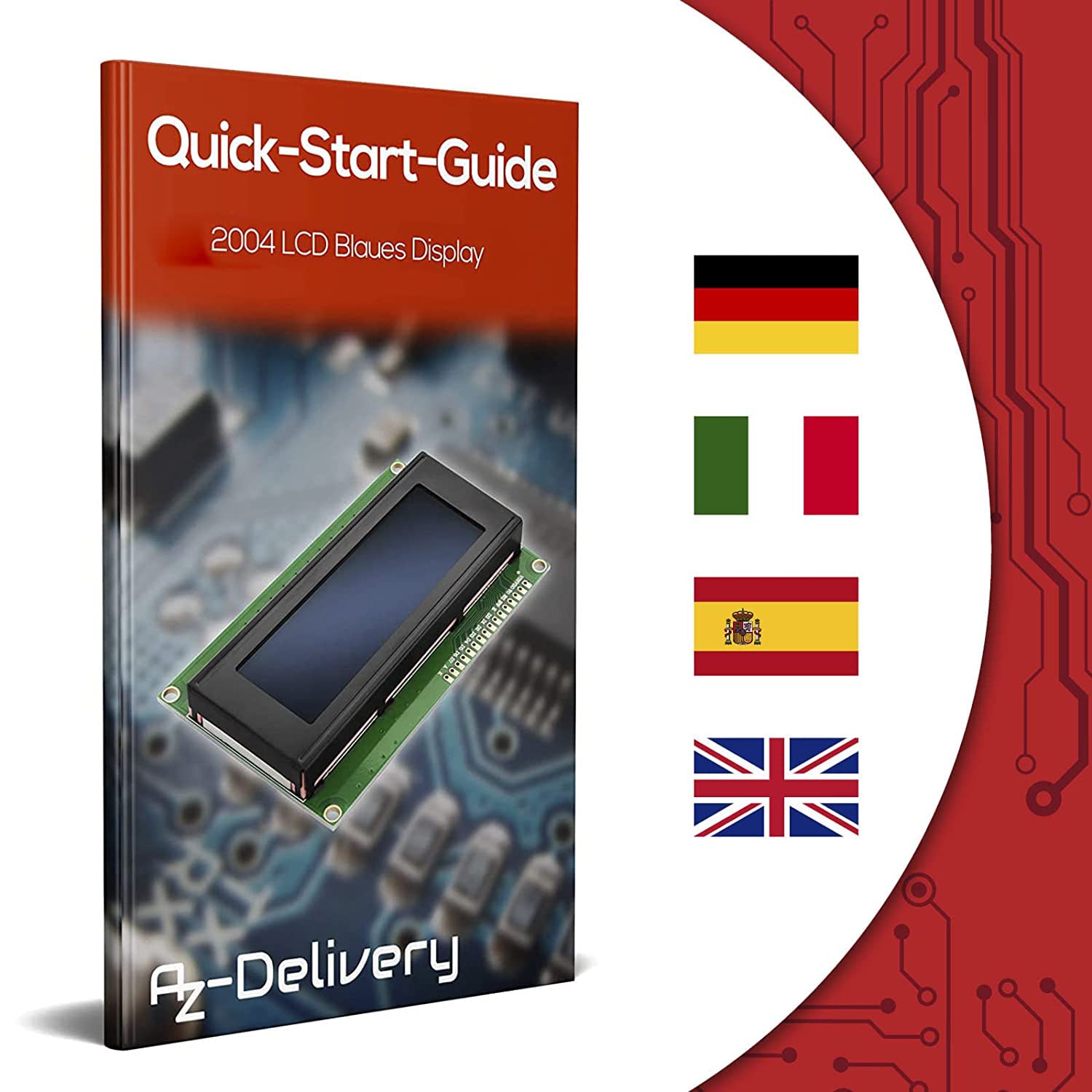 AZDelivery HD44780 2004 Wyświetlacz LCD 4x20 znaków z niebieskim tłem i białymi znakami kompatybilny z Arduino i Raspberry Pi w tym e-book!