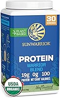 Vista 91 de Sunwarrior - Warrior Blend, base vegetal, proteína vegana cruda con guisantes y cáñamo, SWB BVAN375, Vainilla, 1