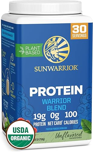 Sunwarrior - Warrior Blend base vegetal proteína vegana cruda con guisantes y cáñamo FID42536 Vainilla 1