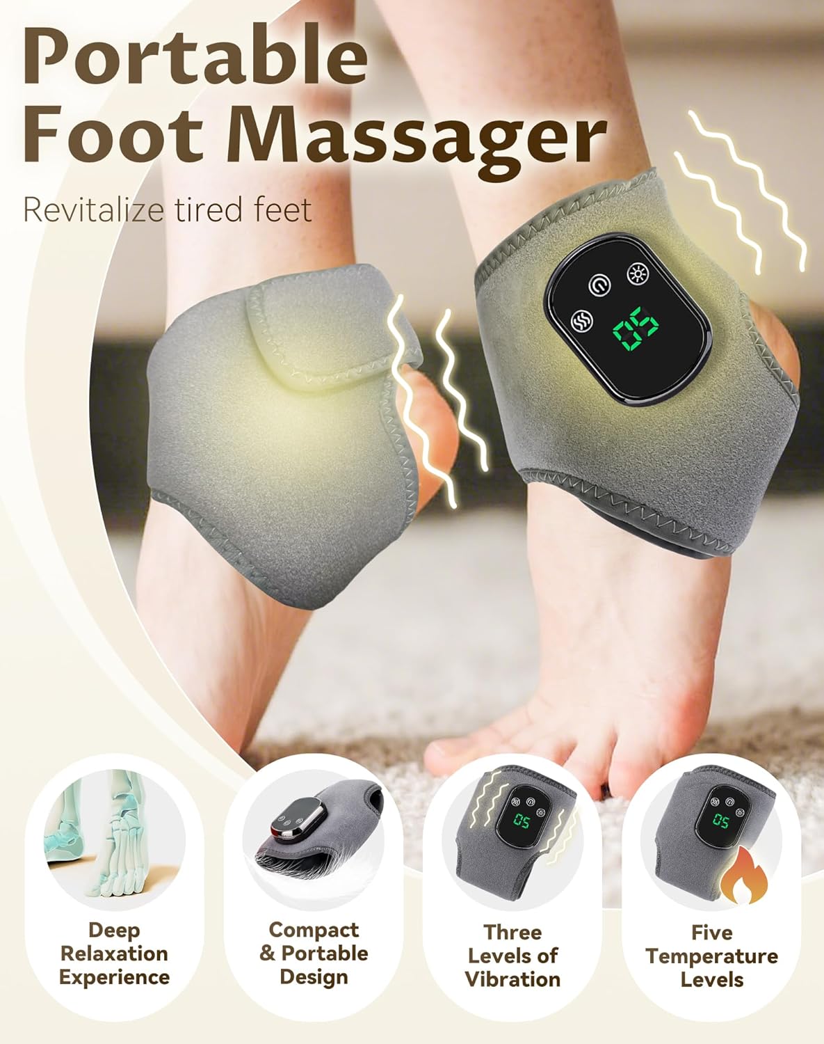 Triple Method Massager, 3 in 1 Triple Method Massager - Heat Therapy, Compression, Shiatsu Kneading, Adjustable Wireless Lengthened One-Click Operation (2-pc) - Image 2