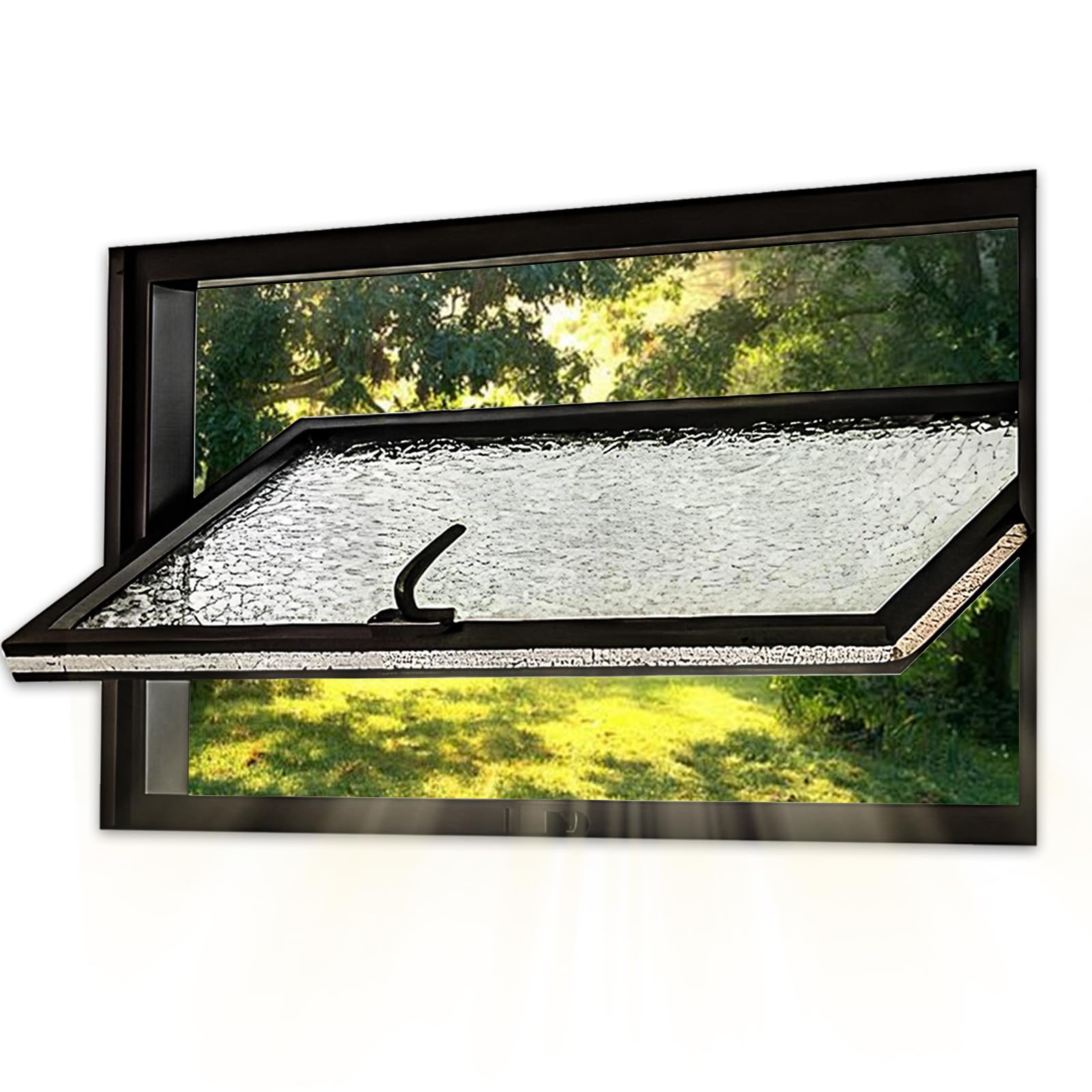 Ventana de sótano con cristal giratorio 360° para ventilación
