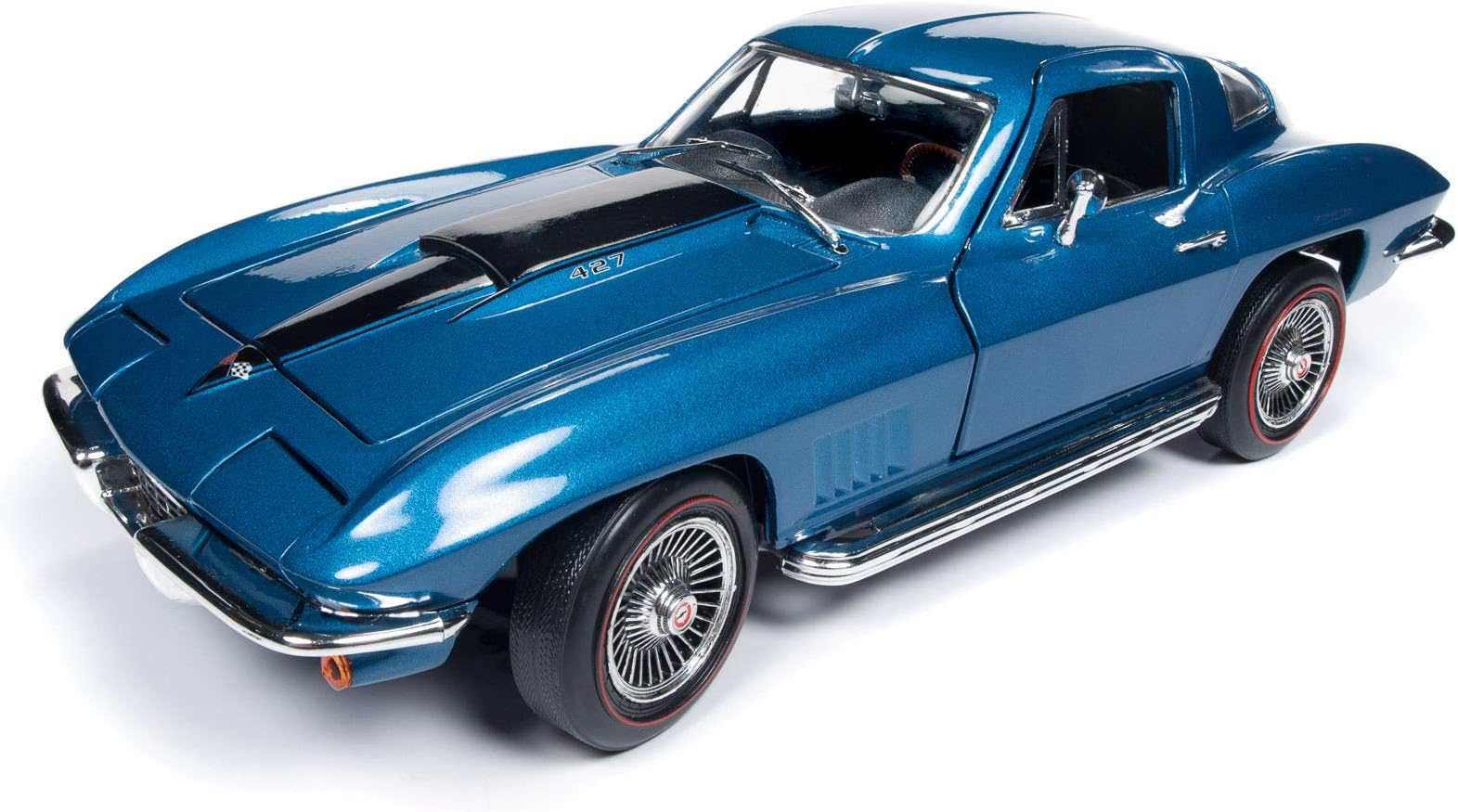 American Muscle – 1967 Chevy Corvette Coupe in Marina Blue - 1/18 Scale Die Cast Collectible Car for Kids and Adults