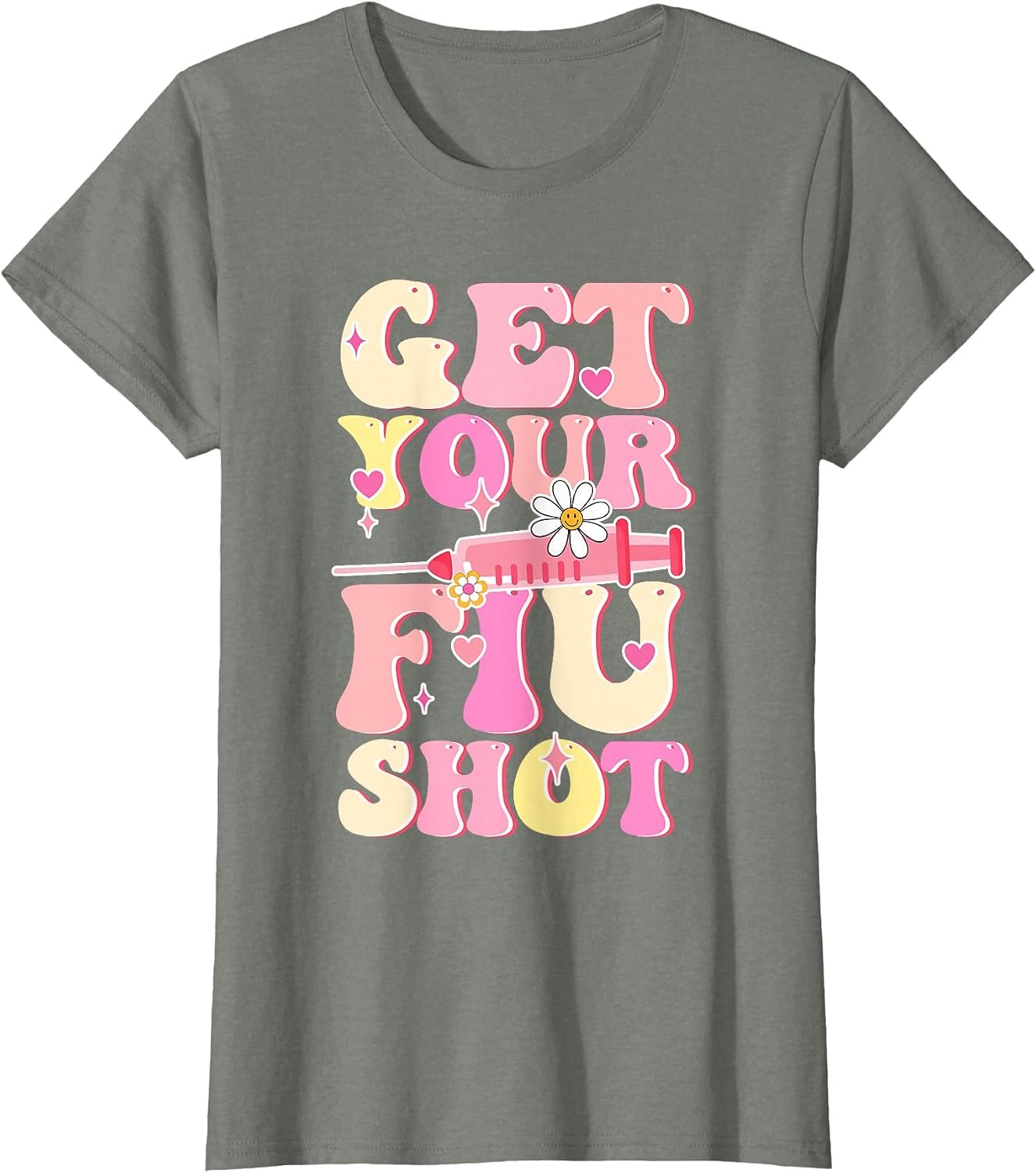 Groovy Retro Get Your Flu Shot Caregiver Vaccine Funny T-Shirt image 5
