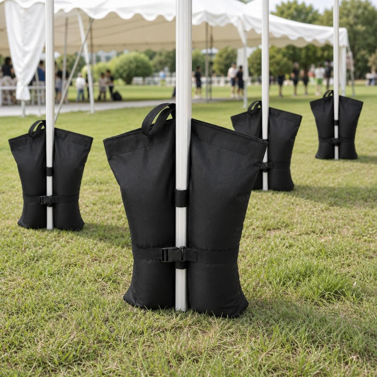 para Carpas y Cenadores, Bolsa para Toldo y Sombrilla, para Mercado, Saco de Arena de fijación para Tienda de campaña, tamaño Mediano, Doble Tubo, Capacidad para 14 kg, 4 Unidades