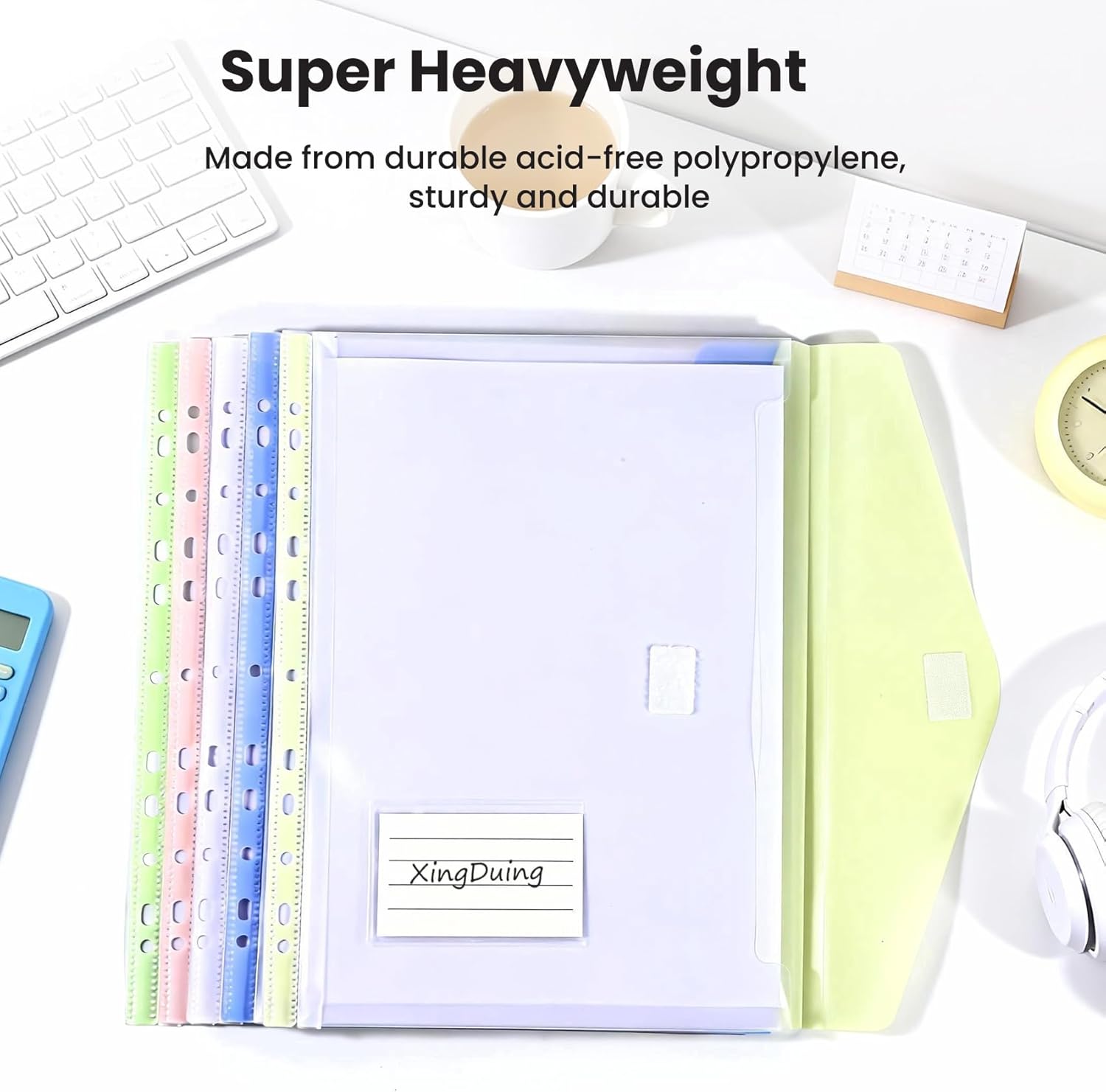 Binder Pocket, 30 Pack Plastic Envelopes Binder Pocket with Tight Closure,11 Holes Expandable Binder Folders, olders with Pockets Side Loading, Binder Organizer, Letter Size, Assorted Colors