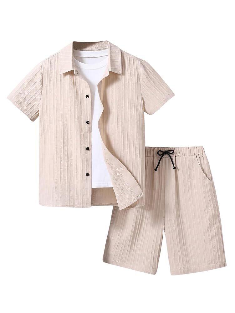 Amazon.com: SweatyRocks Boy's 2 Piece Outfits Short Sleeve