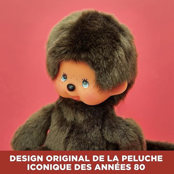 BANDAI - Monchhichi - Peluche Monchhichi Original - Peluche Singe Iconique des années 80 Toute Douce 20 cm pour Enfants et Adultes - Jouet Enfant 2 Ans et + - 84637 - 2