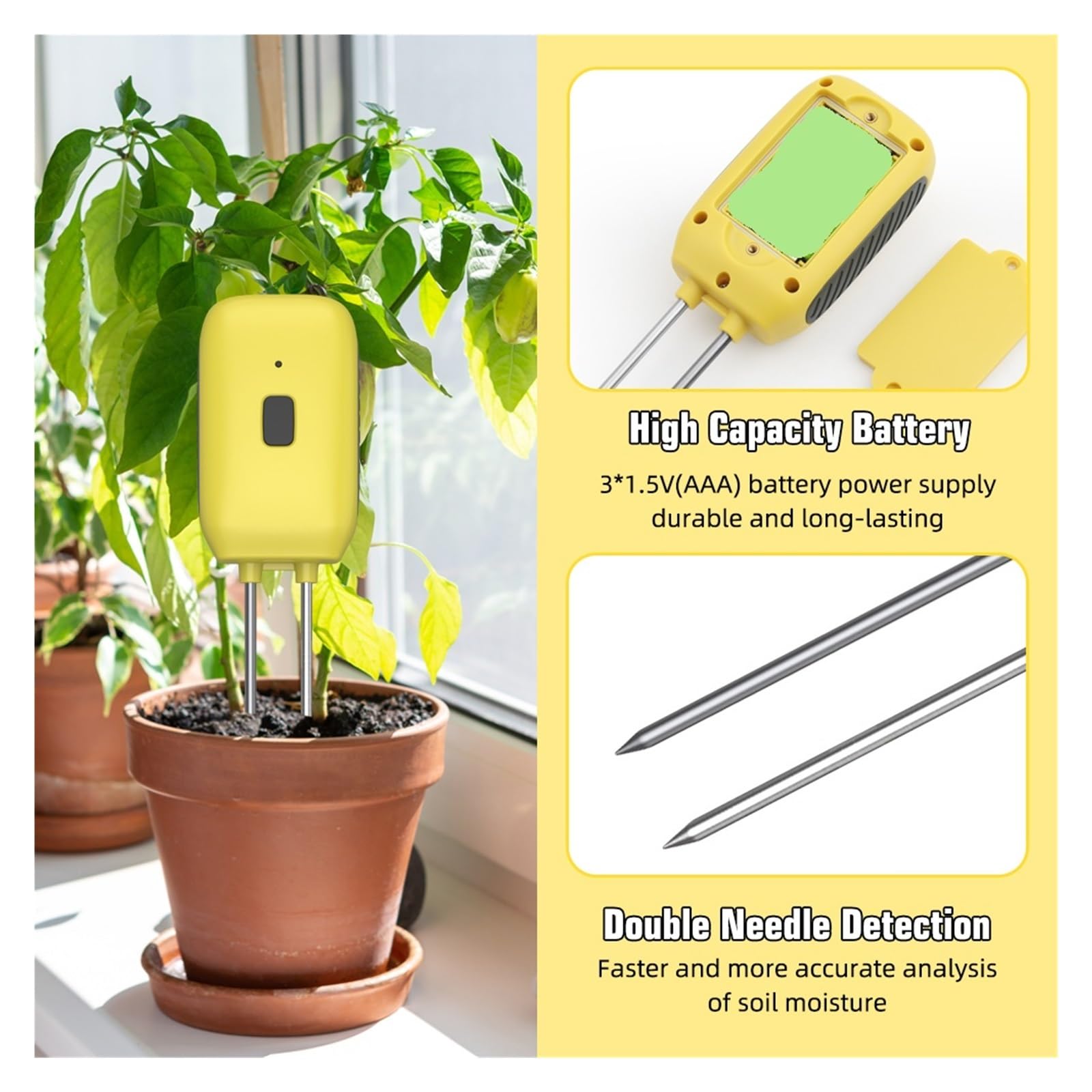Testeur de pH du sol Testeur de sol Bluetooth Tuya, capteur d'humidité et de température, capteur d'eau intelligent for plantes, thermohygromètre, enregistreur de données pour jardin, pelouse, agricul
