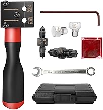 RUIZHI Brake Line Flaring Device for SAE Flares, 7.62 m Diameter 4.75 mm Double Head Flaring Tool Set with 10 & 17 mm Wrench, for Hydraulic Car Brake Systems