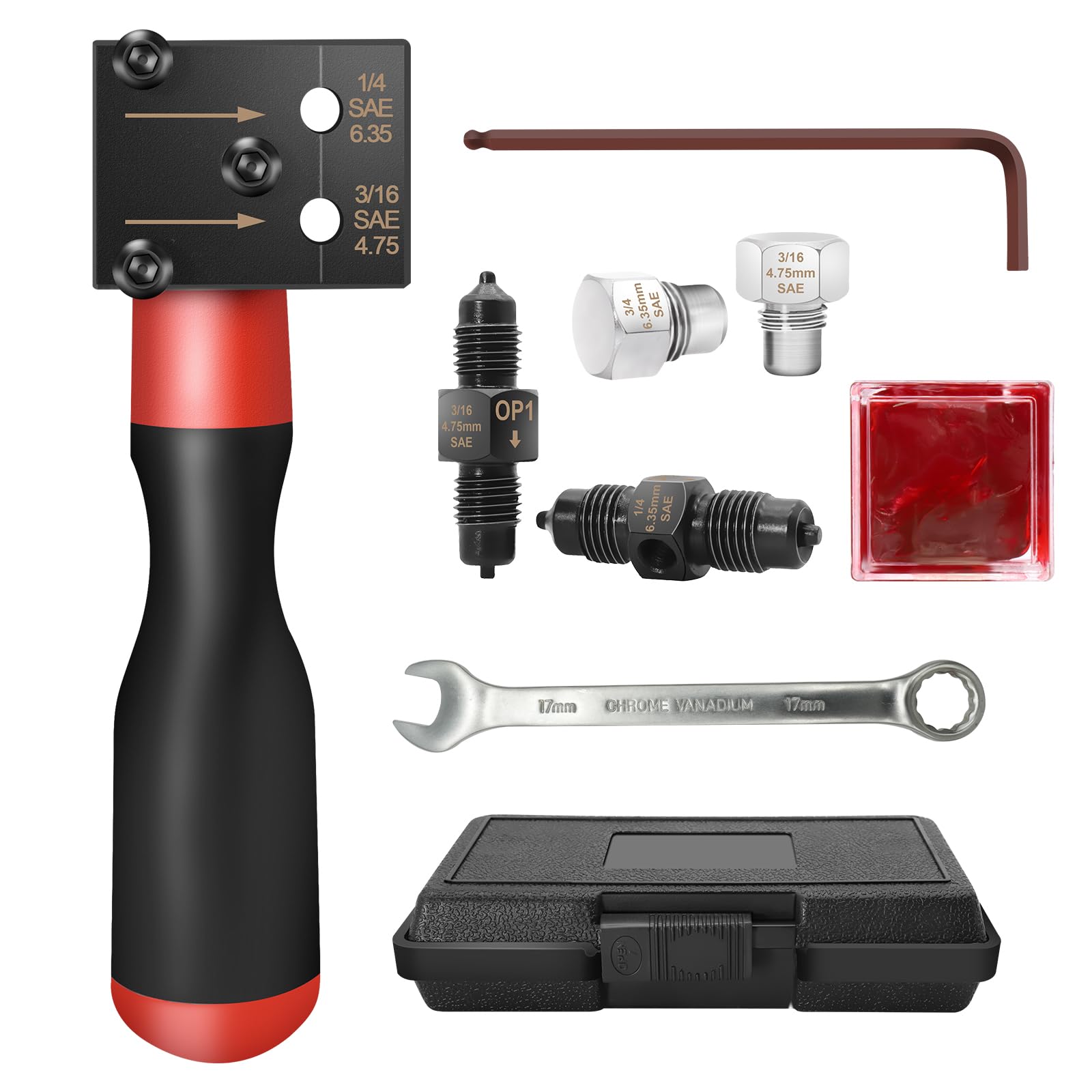 RUIZHI tubo del freno set con chiave 2 in 1 per sistemi frenatura idraulici 4,75 mm 6,35 mm