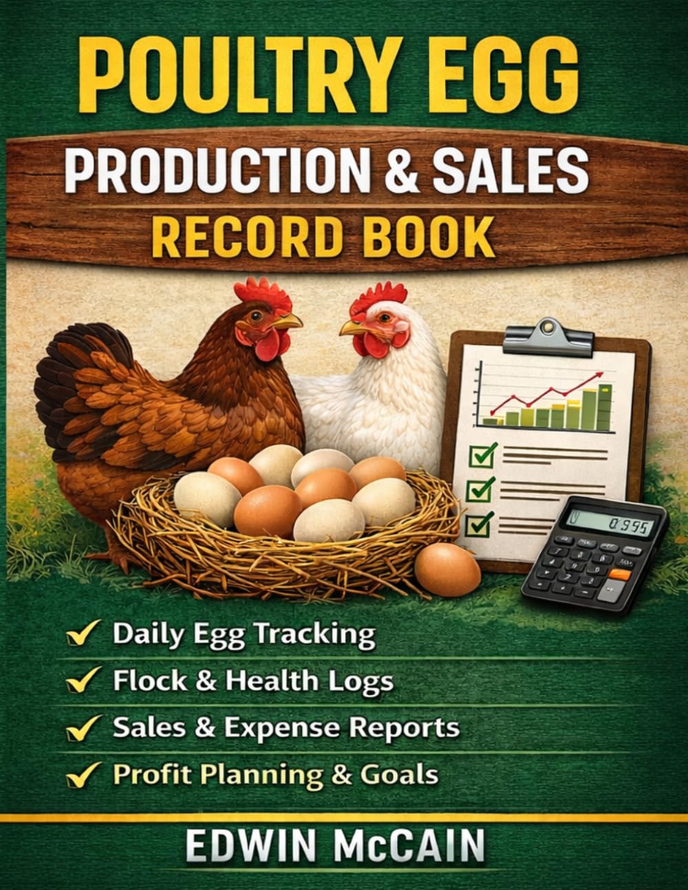 Poultry Farm Record Book: Egg Production, Sales, Expenses & Flock Management Logbook | Chicken Farm Tracker for Small & Commercial Farmers