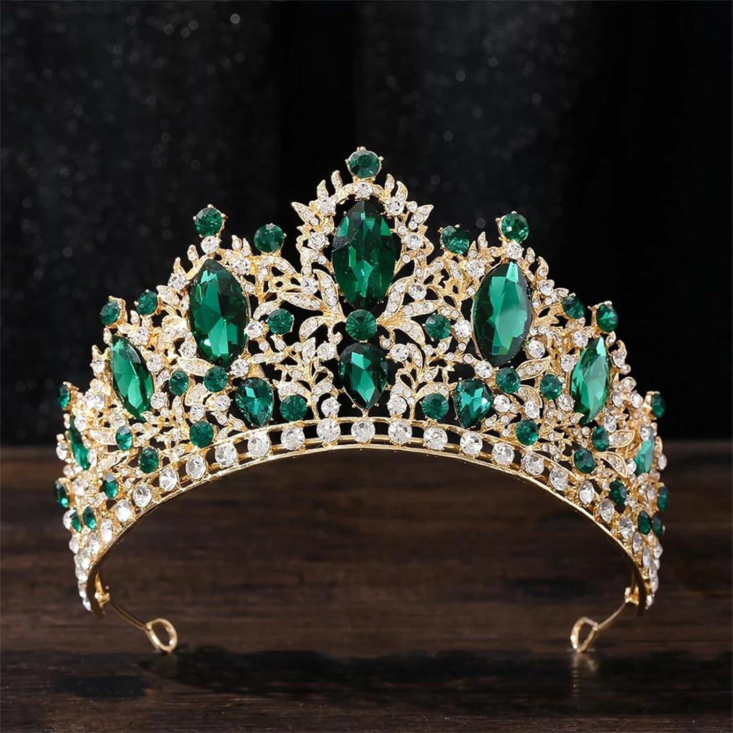 Elegant Red Floral Crown For Women Crystal Rhinestone Princess Tiara Bridal Headpiece Wedding Hair Accessories For Prom Birthday Party Costume
