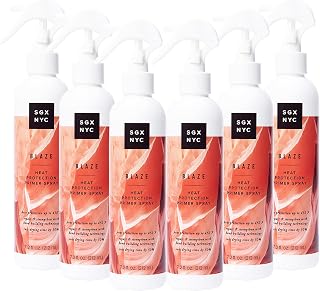 SGX NYC Blaze Heat Protection Primer Spray - Leave-In Heat Protection Spray for Hair - Infused with Ceramides - Revitalizes Damaged Hair - 6 pc