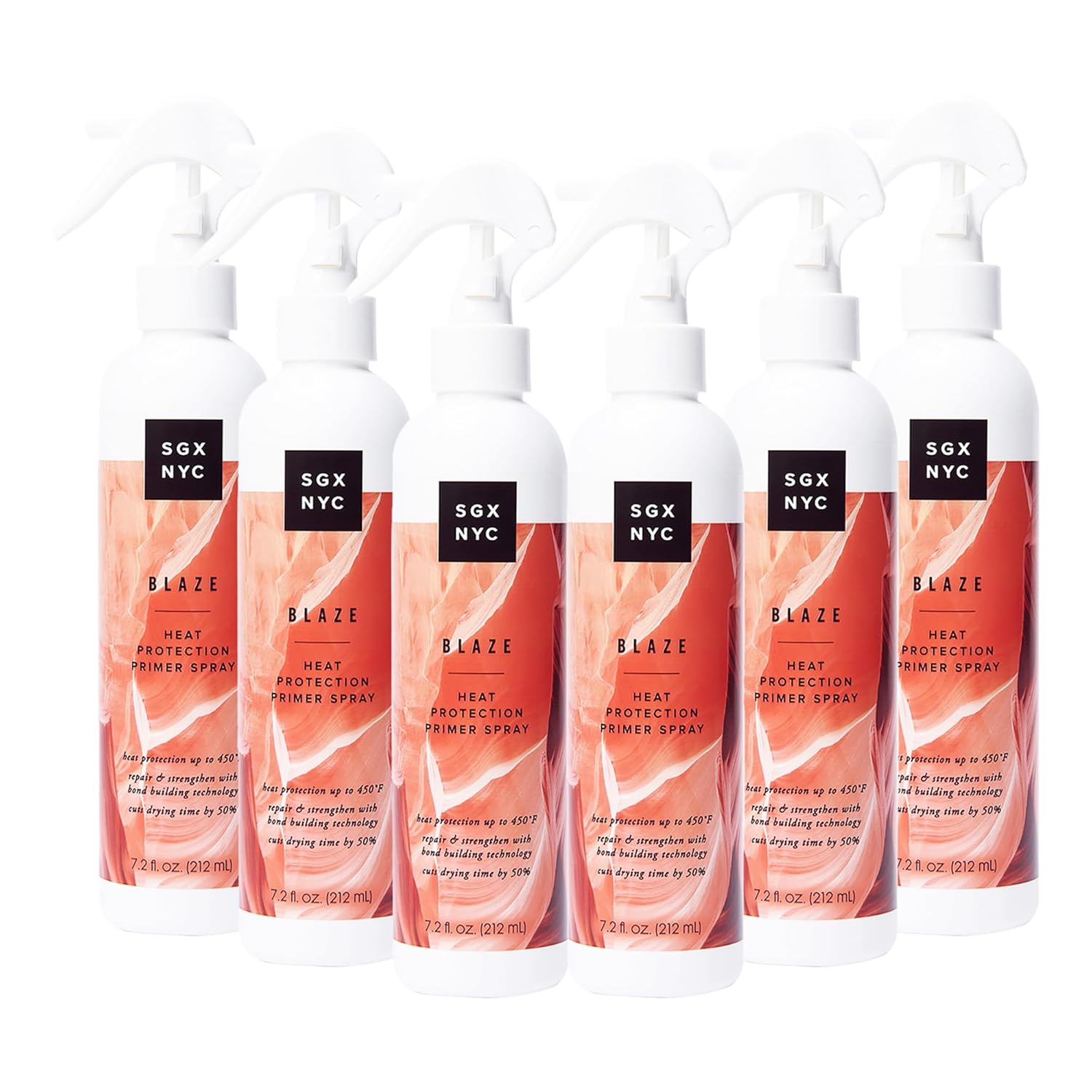 SGX NYC Blaze Heat Protection Primer Spray - Leave-In Heat Protection Spray for Hair - Infused with Ceramides - Revitalizes Damaged Hair - 6 pc