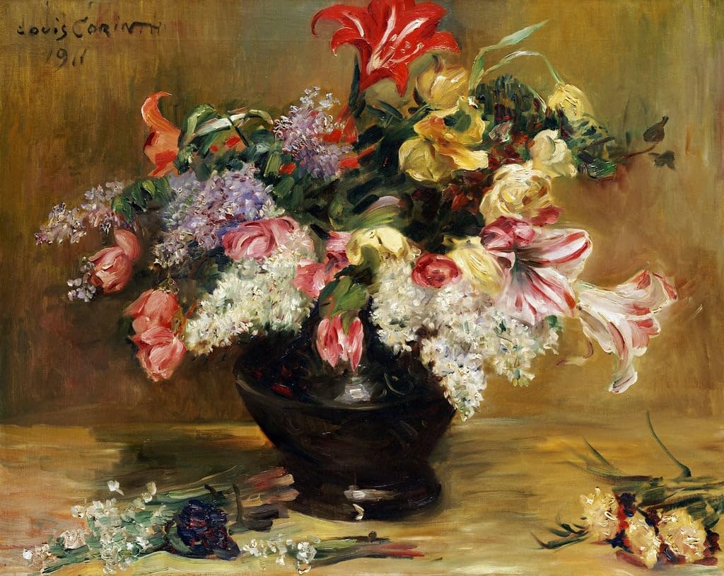 Impression Amaryllis lilas et tulipes décoration salon tableau abstrait