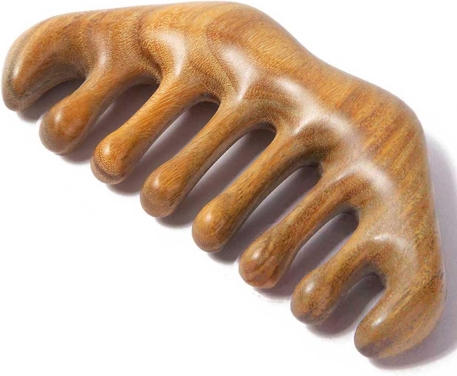 Wooden Massage Comb, Wooden Scalp Massager, Scalp Gua Sha for Stress Relax, Loc Comb for Sisterlocks - Green Sandalwood