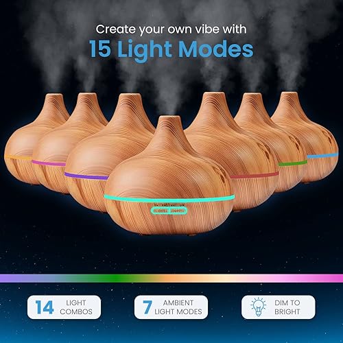 Miniatura 2 de Juego de difusor de aromaterapia y aceites esenciales difusor ultrasónico y los 10 mejores aceites esenciales difusor moderno con 4 temporizadores y