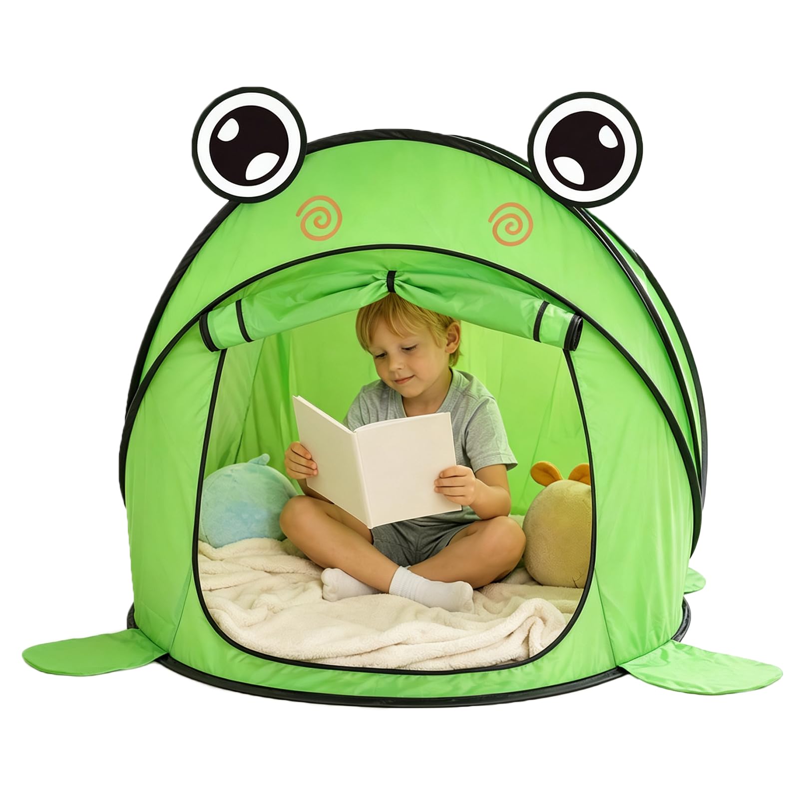 Kids Frog Cartoon Anti Mosquito Mesh Vent Instant Pop Up Namiot Zabawki | Dziecięca żaba z kreskówek przenośny namiot z siatką przeciw komarom wiatr i szybki wyskakujący zestaw dla dzieci