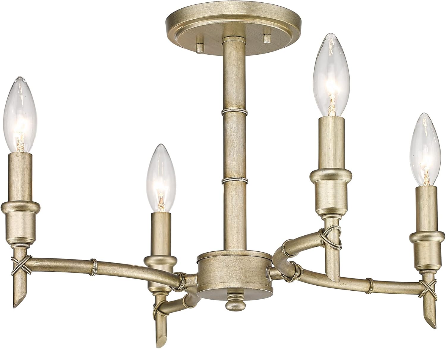 Golden Lighting Cambay Semi-Flush in White Gold