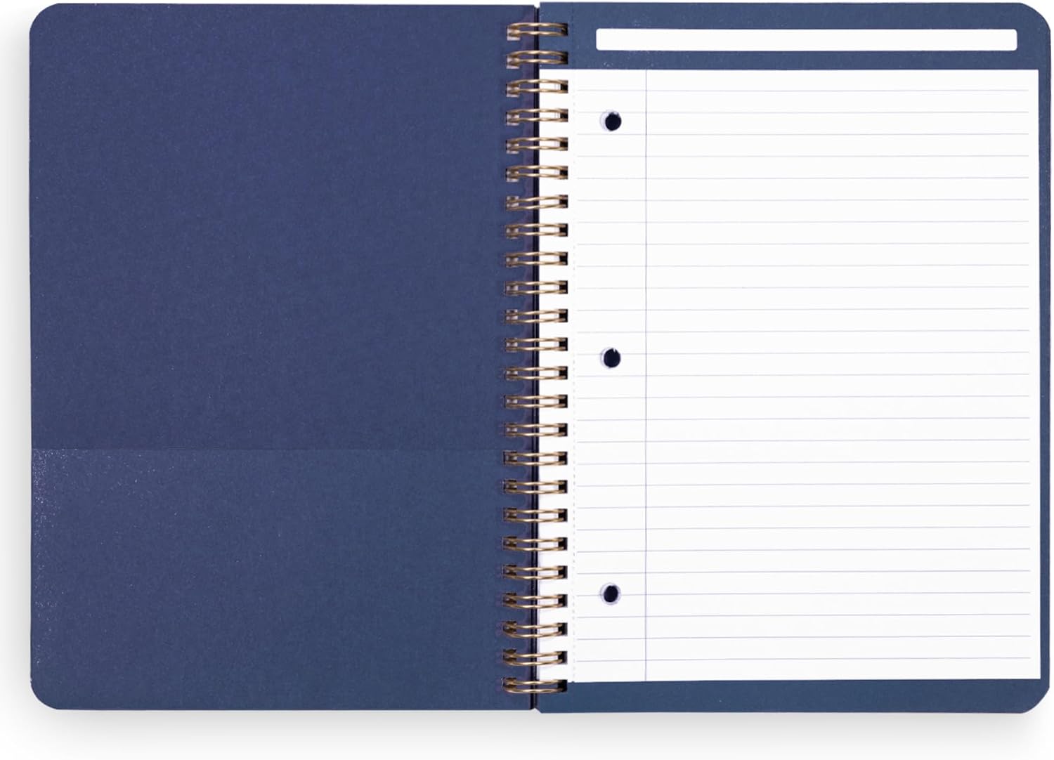 Vera Bradley Mini Spiral Notebook, College Ruled Paper, 8.25" x 6.25" with Pocket and 160 Lined Pages (Cambridge Blues) image 3