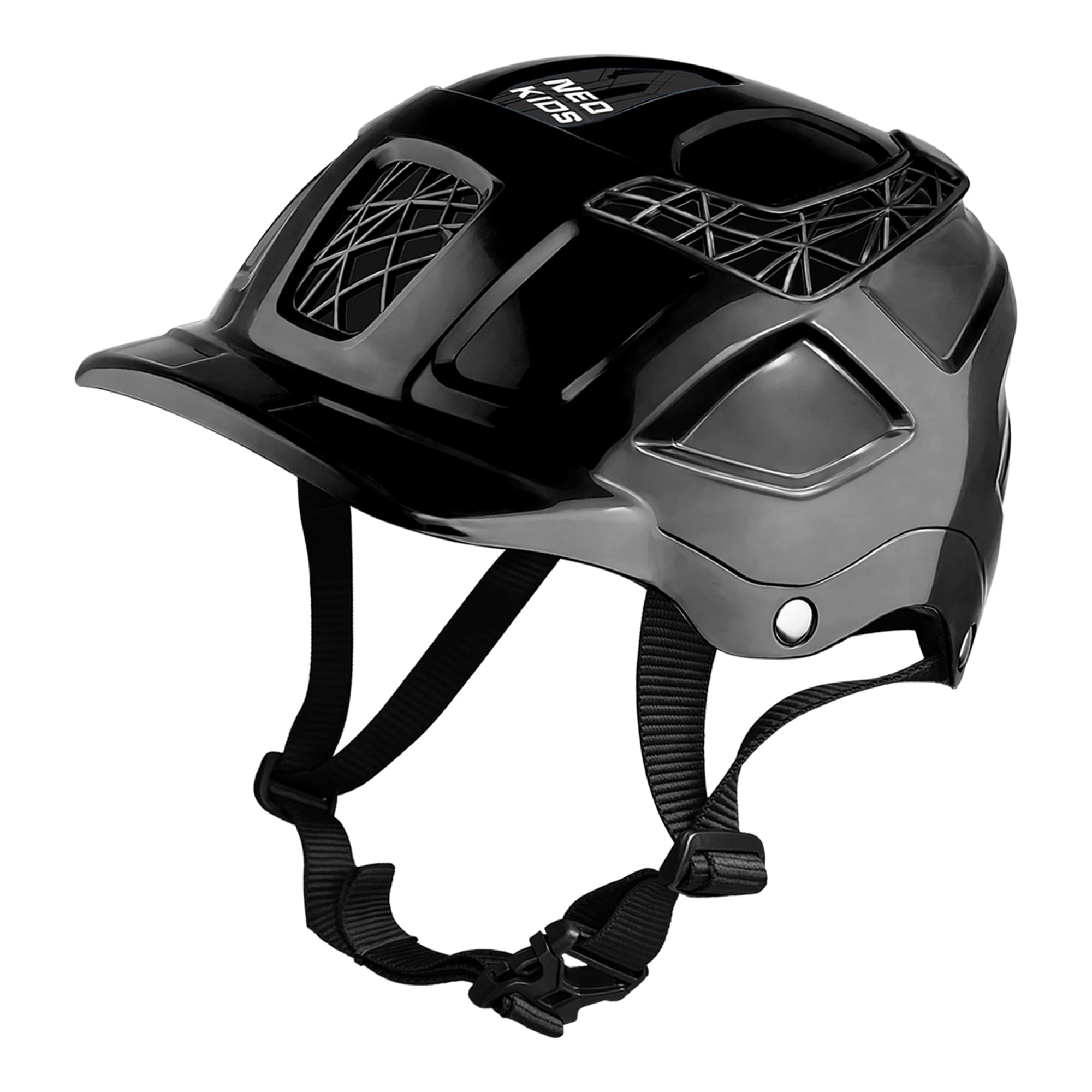 Jaspo Neo Kids Cycling Adjustable Multisport Helmet for Skateboarding & Skating Suitable for Kids, Boys and Girls Up to 14 Years– Made in India (Black)