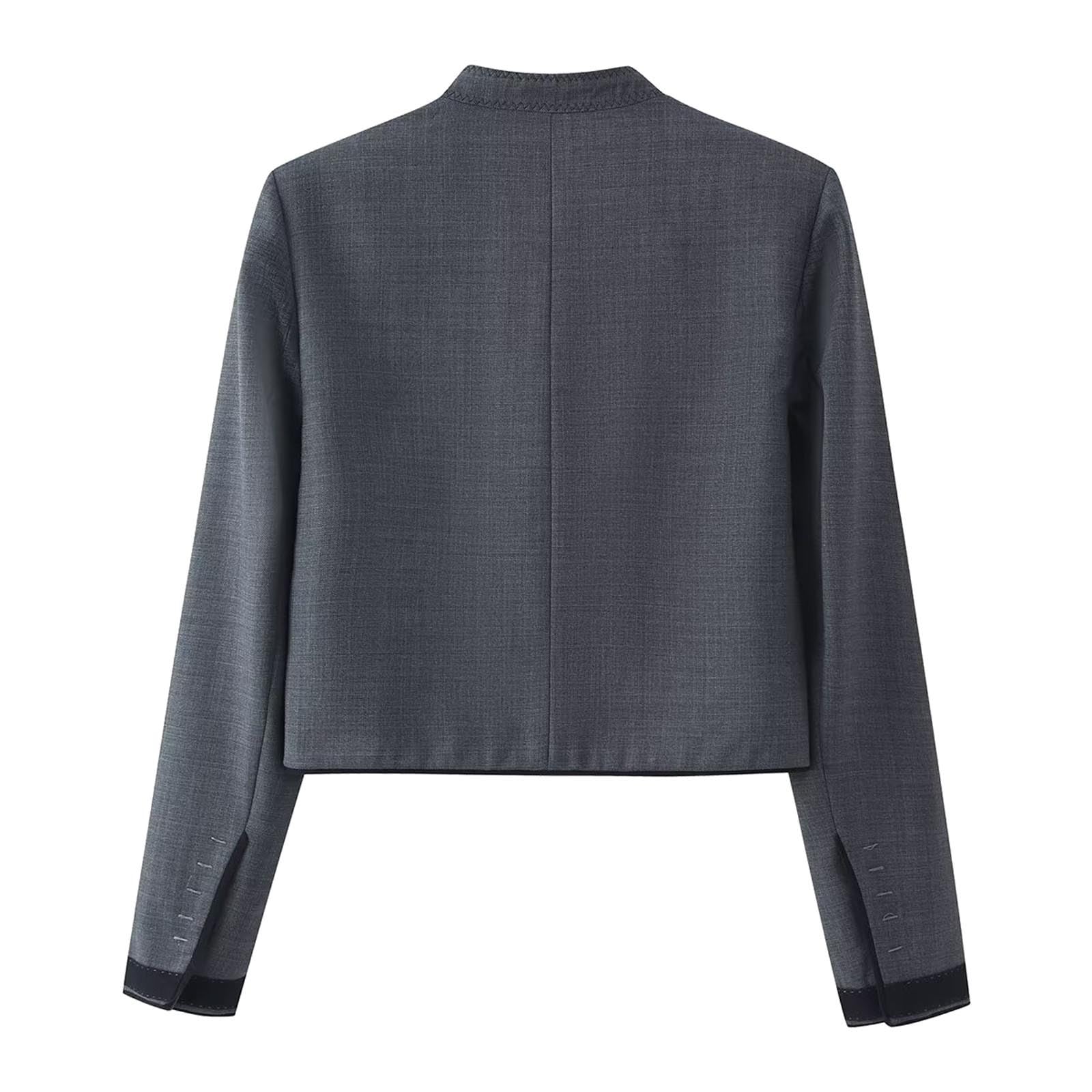 Trachtenjanker Damen Kurze Trachtenjacke mit Stehkragen Elegante taillierter Trachtenblazer Vintage Langarm Dirndl Jacke Traditioneller Oktoberfest Cardigan Klassischer Trachten Janker
