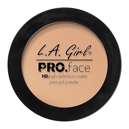 L.A. Girl Pro Face HD Polvo prensado mate, beige nude, 0.25 onzas (paquete de 3) (GPP605)