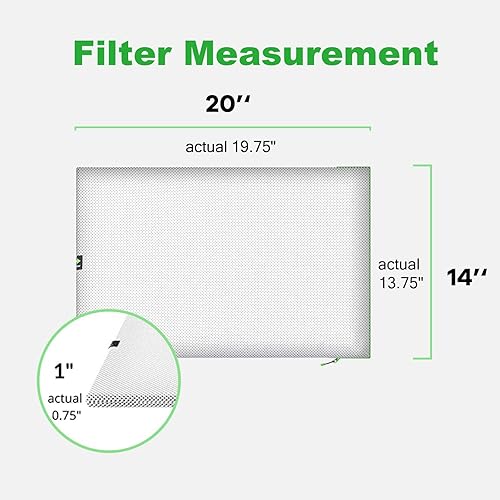 Miniatura 6 de Reair 14x20x1 Filtro de aire, Filtro de aire lavable y reutilizable 14x20x1 para AC HVAC Horno, Filtros de aire MERV 8 Lavables a máquina y aptos