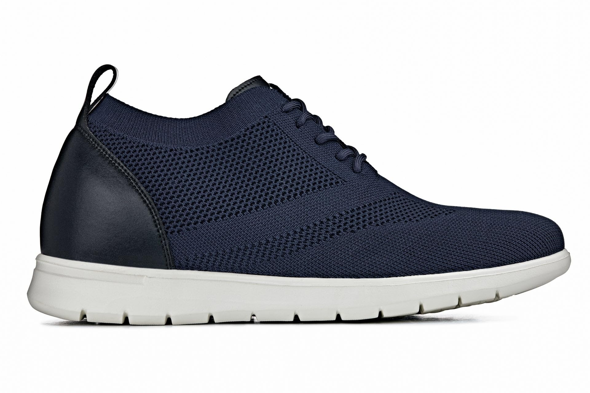 CALTO Zapatos de elevación invisibles para hombre con aumento de altura, ultraligeros, con cordones, de punto, deportivos, 6,1 cm más altos