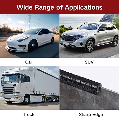 Miniatura 5 de KX Edge Trim negro pequeño, 18 pulgadas se adapta al borde, borde de plástico PVC en forma de U negro protector de borde grande ((10 pies))