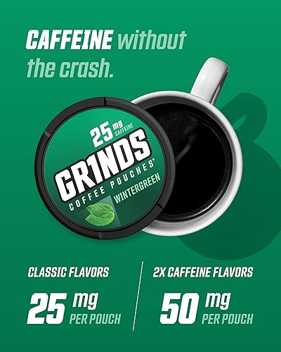 Miniatura 39 de GRINDS Bolsas de café Try Em All 10 Latas Paquete variado Sin tabaco y nicotina Alternativa para masticar 18 bolsas 1 bolsa equivalente a