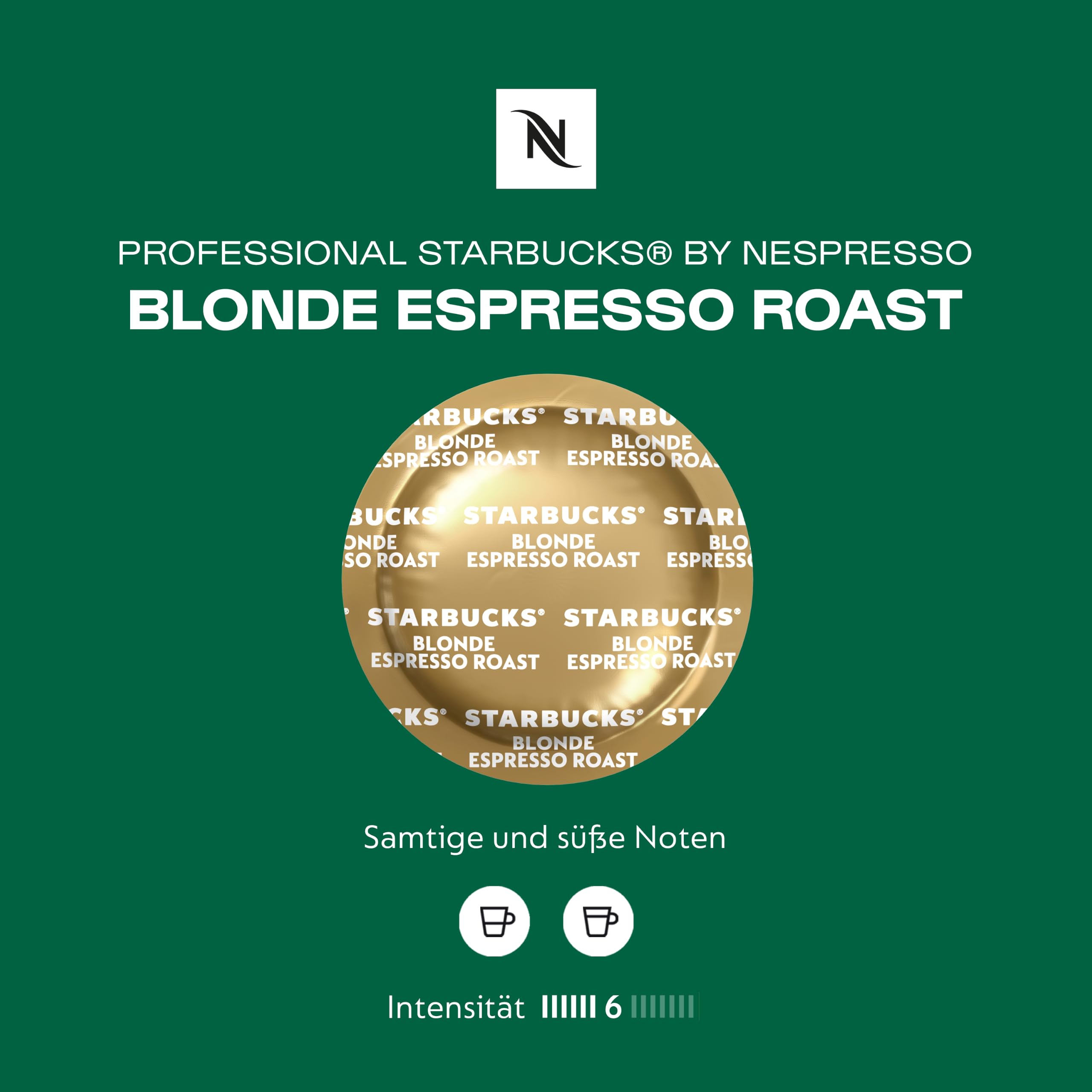 NESPRESSO PROFESSIONAL Starbucks Blonde Espresso Roast 200 Kaffeekapseln | Lateinamerikanische Kaffeemischung leicht geröstet für Ristretto und Espresso, kompatibel mit Nespresso B2B Kaffeemaschinen