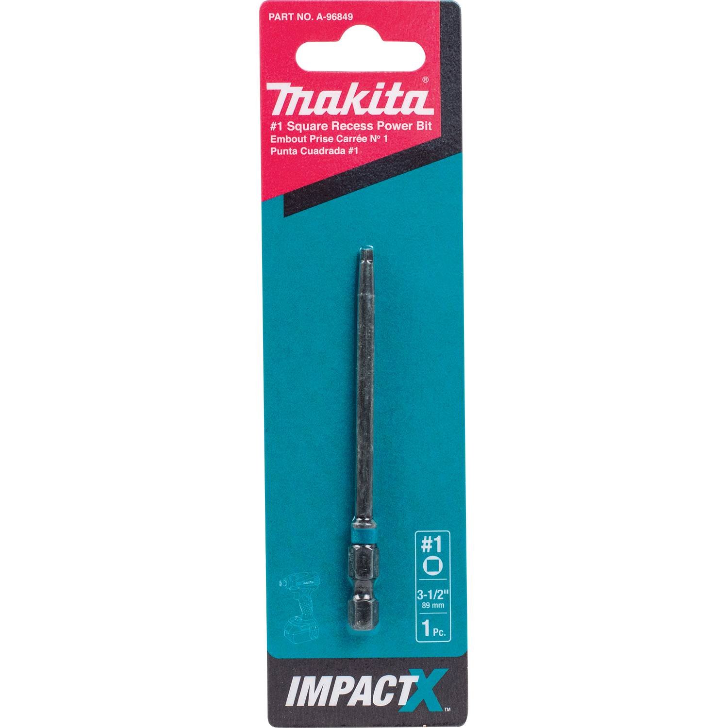 Makita A-96849 Impactx #1 Square Recess 3-1/2″ Power Bit