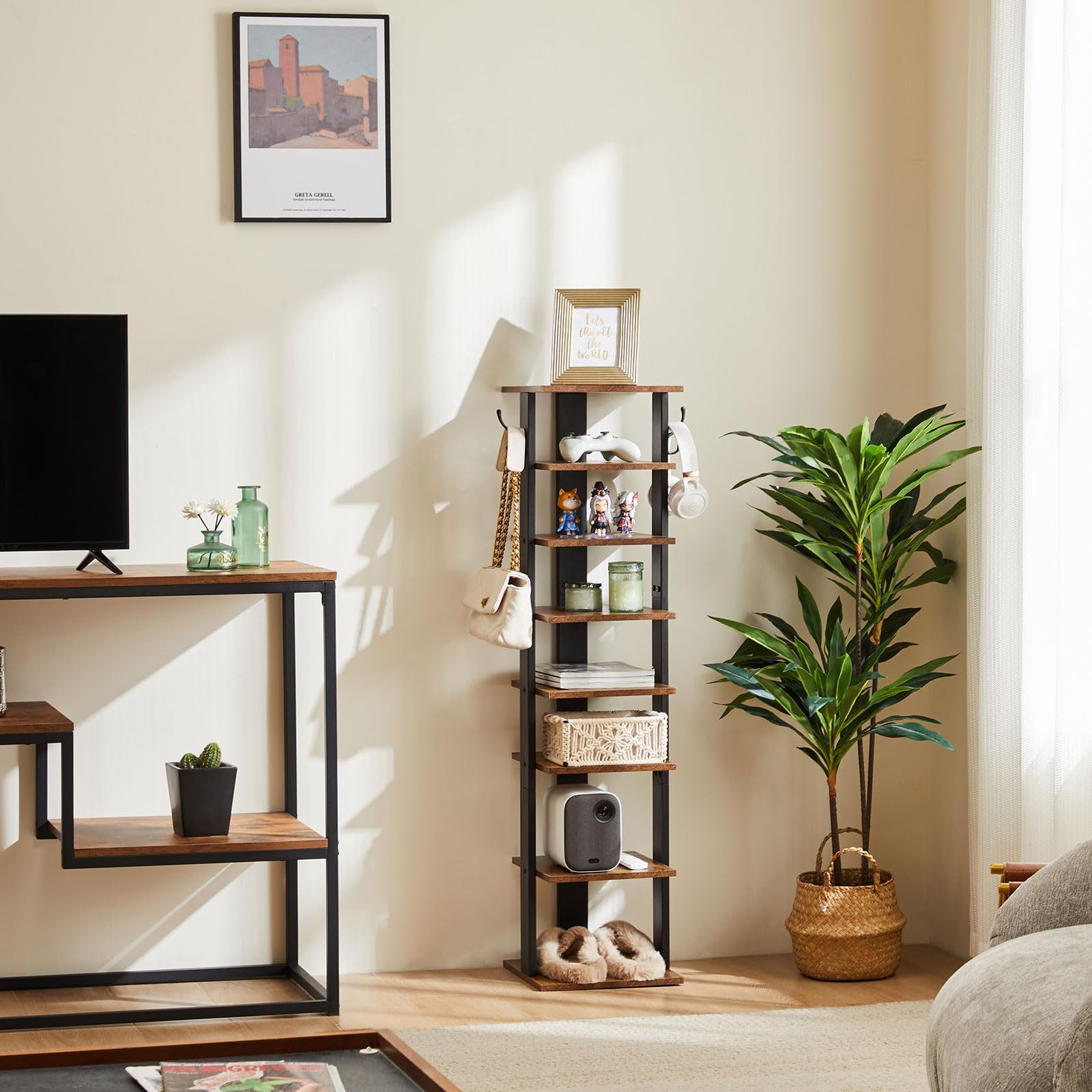 HOOBRO Regal, Bücherregal Mit 6 Ebenen, Schmales E Produktbild-Vorschau 8