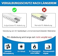 Efishine 10db 1M Alumínium LED Szalag Profil Gipszkartonhoz - Mennyezeti és Fali Beépítéshez, Diffúzorral, Philips Hue Kompatibilis 3