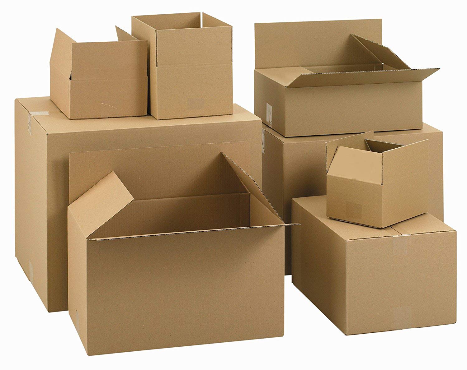 Furein Cajas de Cartón, Cajas de Mudanza para Empaquetar Pack de 12 Unidades, Color Marrón (50x35x30cm)