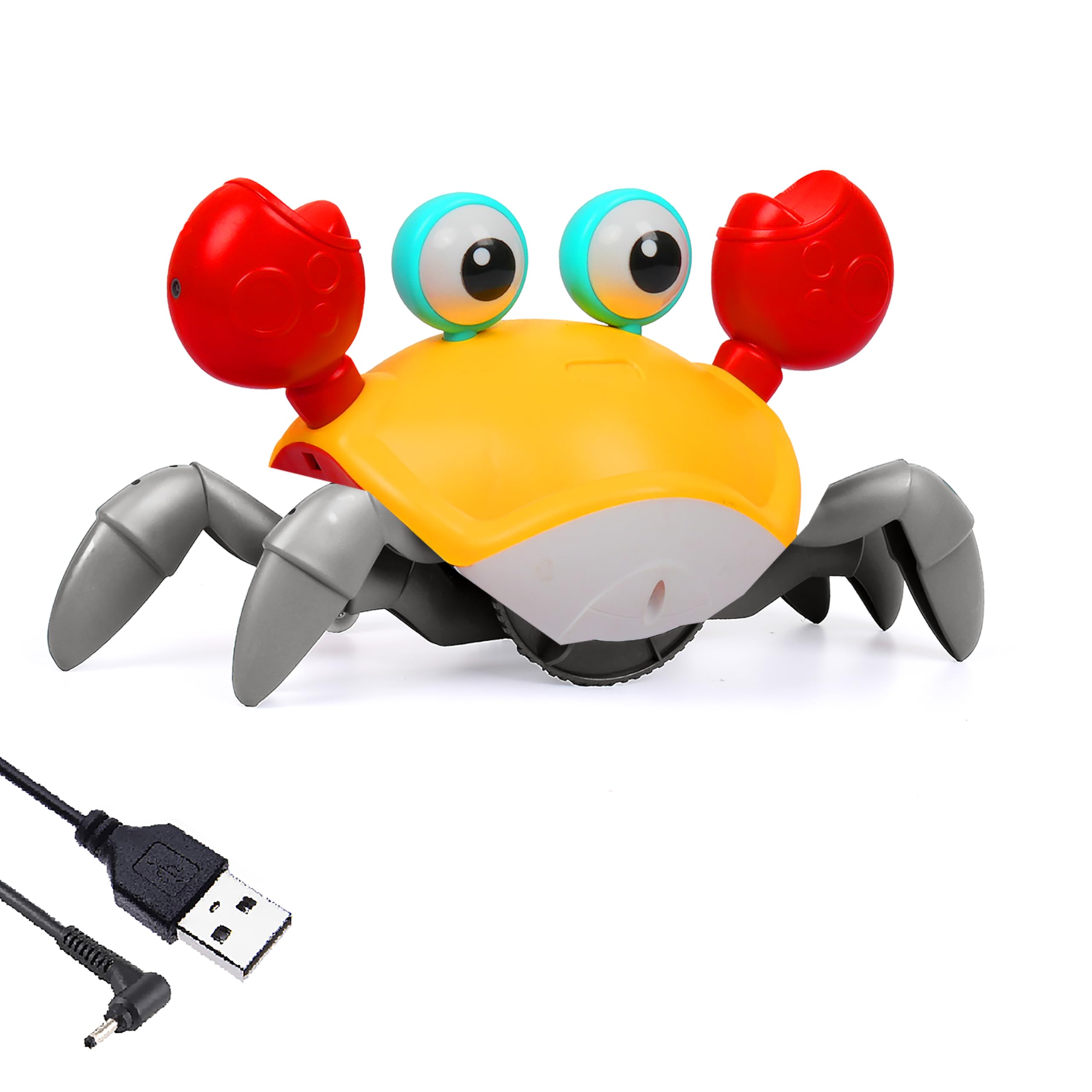Gooyo GY-1Y Dancing Crawling Crab Toy with Flashing Light and Dynamic Music | Rechargeable Crab Toy for Kids/Gifts | Yellow Color, Power Source: Lithium Rechargeable Battery (Included)-image-15