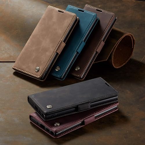 Miniatura 9 de Funda tipo cartera para Samsung Galaxy Note 10, con soporte magnético, funda protectora de piel sintética, estilo retro, con ranuras para tarjetas